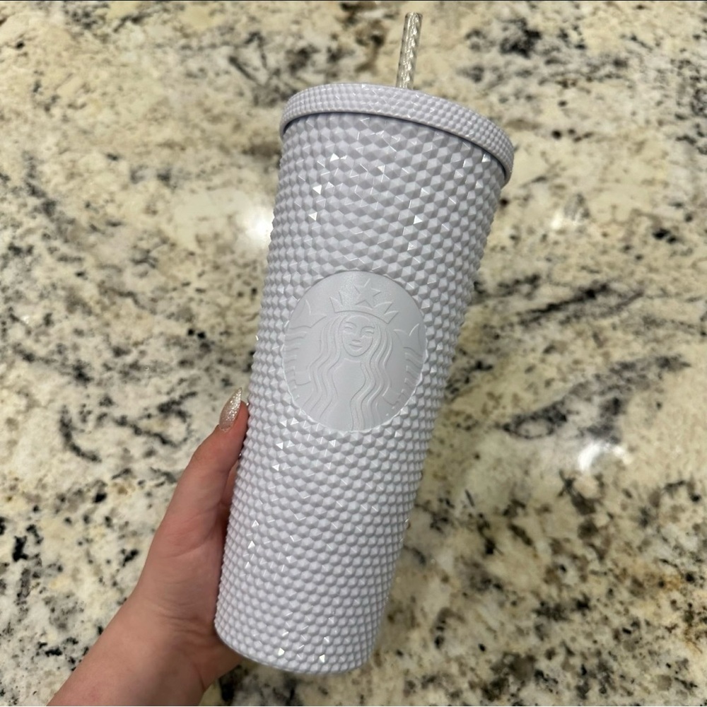 White Studded Starbucks Tumbler